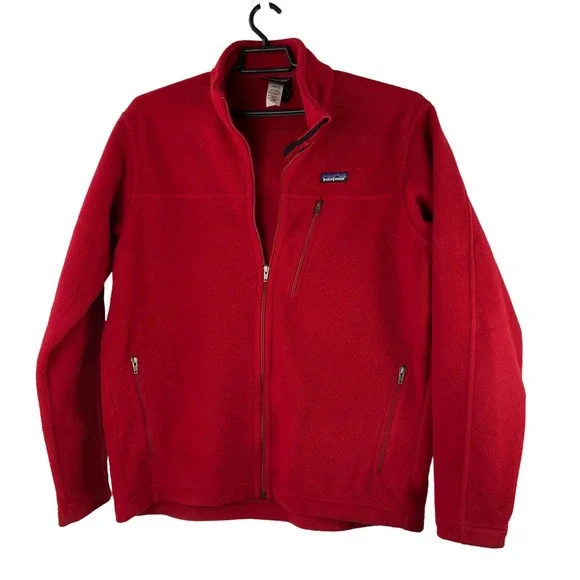 Patagonia Simple Synchilla Fleece Jacket Full Zip Red Men's Size Large - Picture 2 of 11